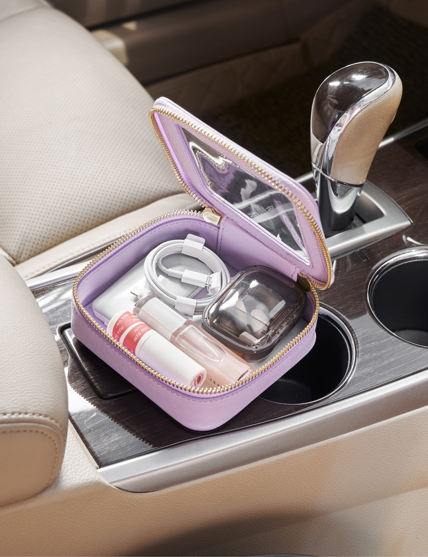 Popvibe Clear Makeup Bag, Mini, Purple