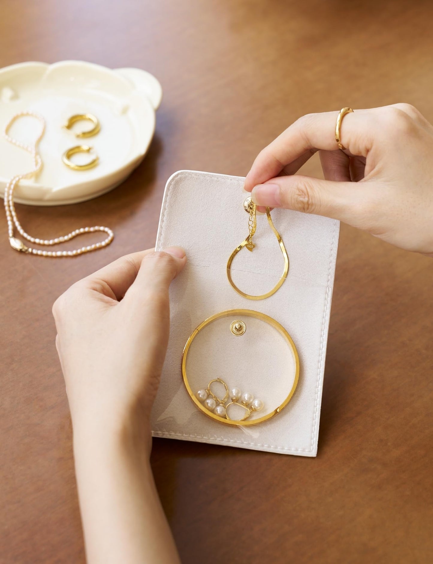 Popvibe 6 Pcs Jewelry Bags, Mini, White