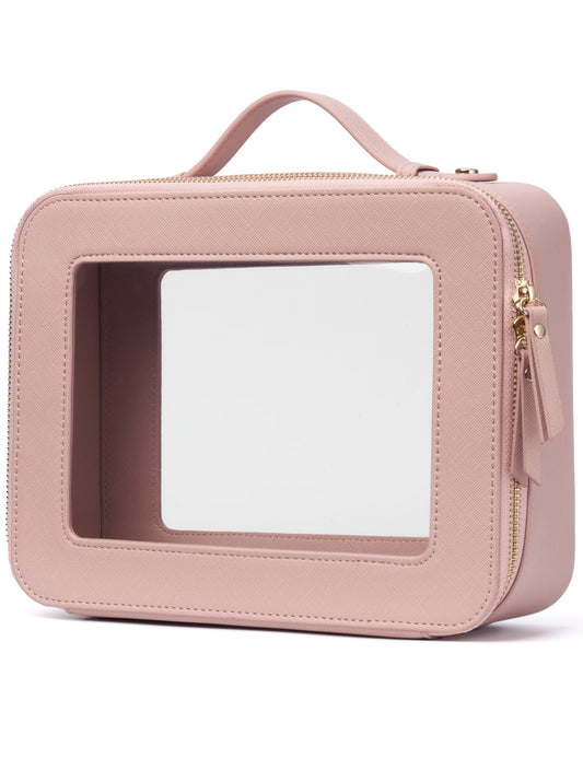 Popvibe Clear Makeup Bag, Large, Pink