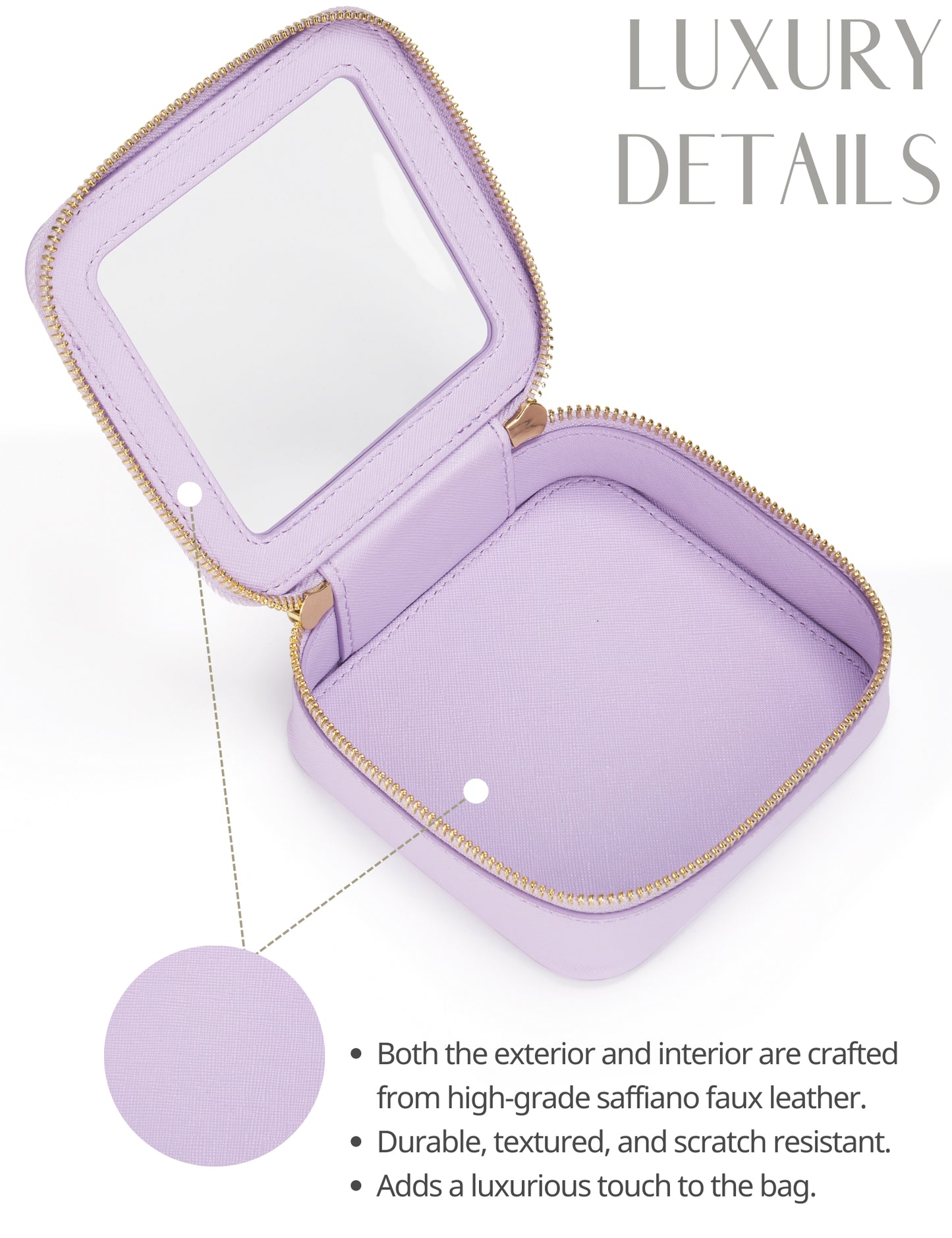 Popvibe Clear Makeup Bag, Mini, Purple