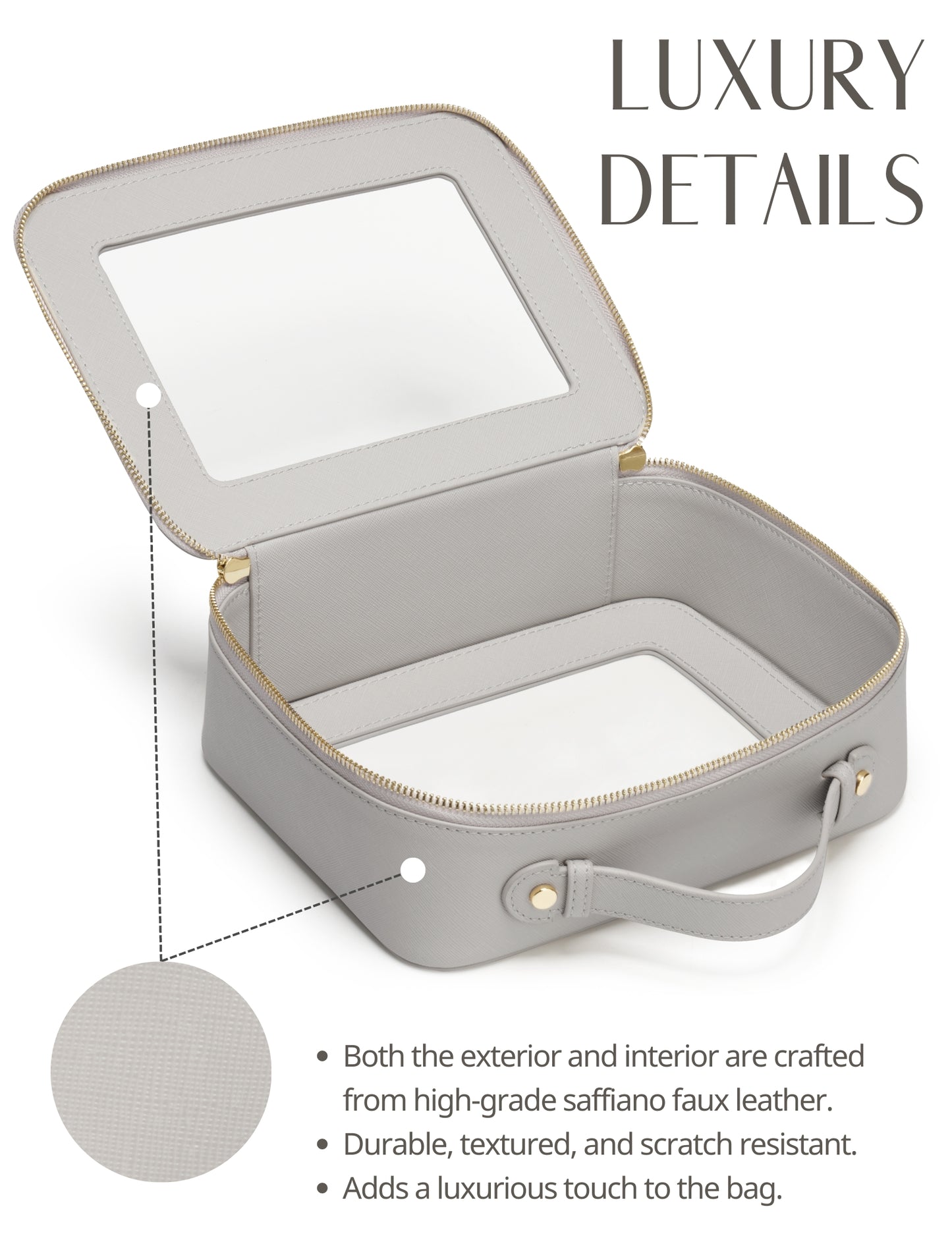 Popvibe Clear Makeup Bag, Mini, Grey