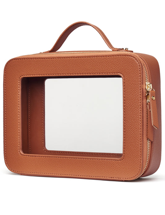 Popvibe Clear Makeup Bag, Large, Brown