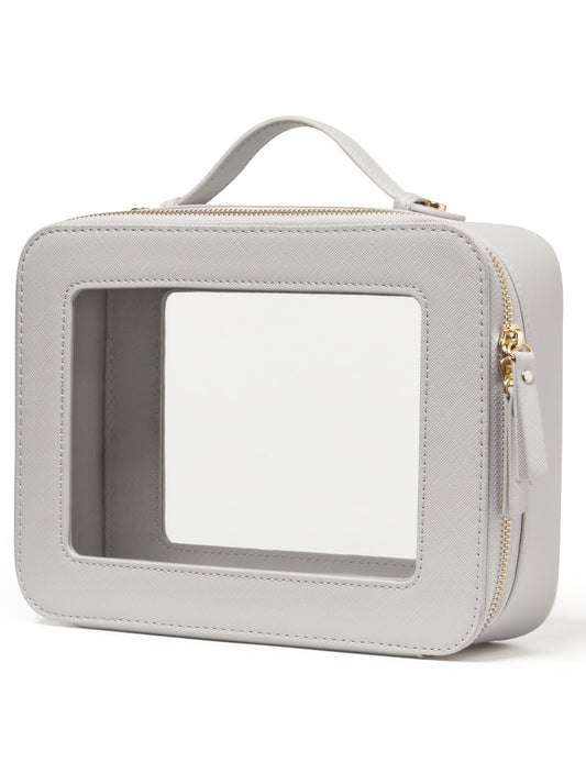 Popvibe Clear Makeup Bag, Large, Grey