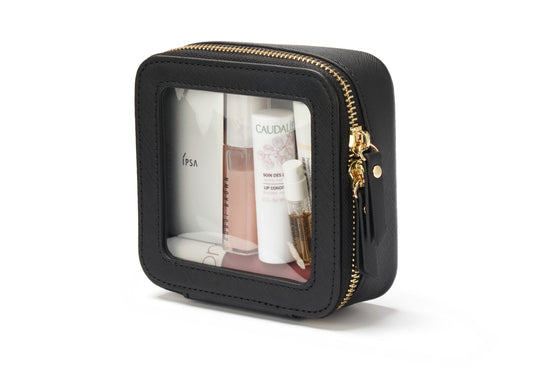 Popvibe Clear Makeup Bag, Mini,Black