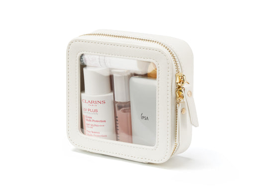 Popvibe Clear Makeup Bag, Mini, White
