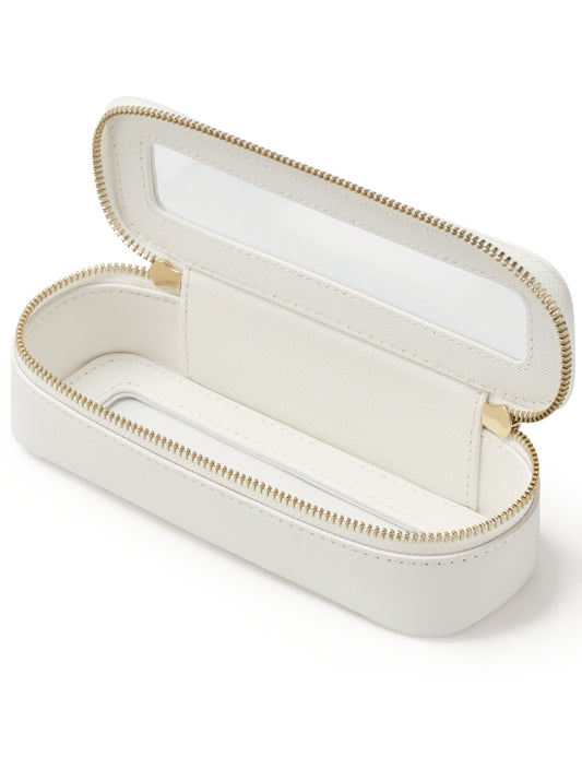 Popvibe Clear Makeup Bag, Slim Sleek, White