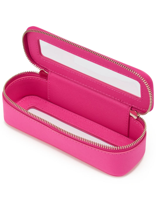 Popvibe Clear Makeup Bag, Slim Sleek, Hot Pink