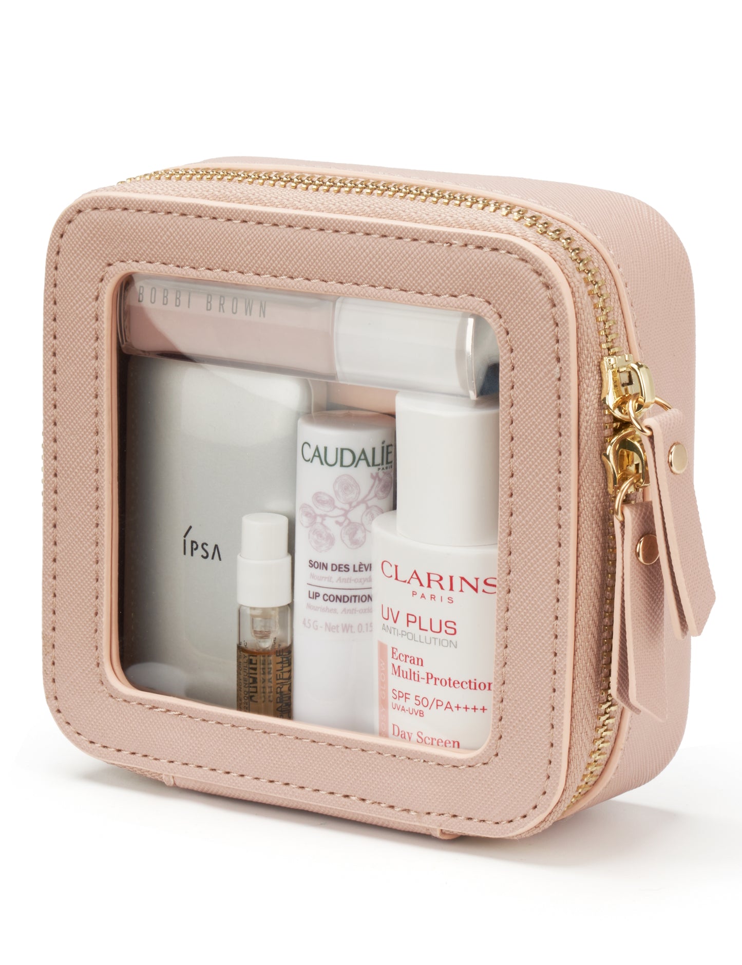 Popvibe Clear Makeup Bag, Mini, Pink