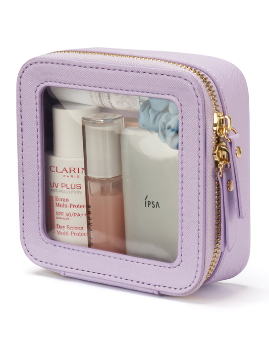 Popvibe Clear Makeup Bag, Mini, Purple
