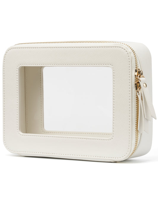 Popvibe Clear Makeup Bag, Medium, White