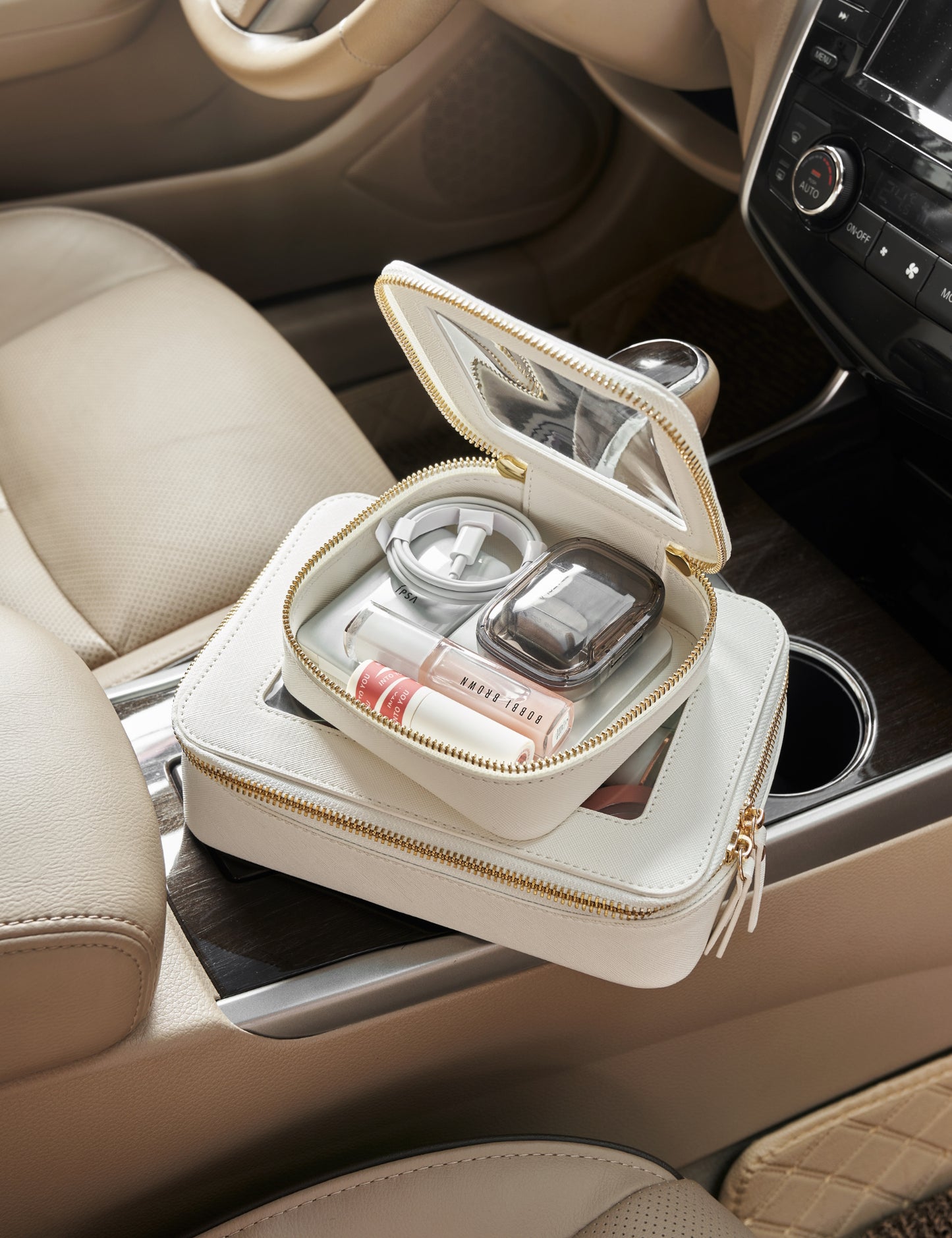 Popvibe Clear Makeup Bag, Mini, White