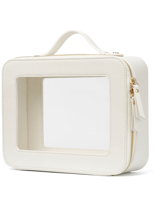 Popvibe Clear Makeup Bag, Large, White
