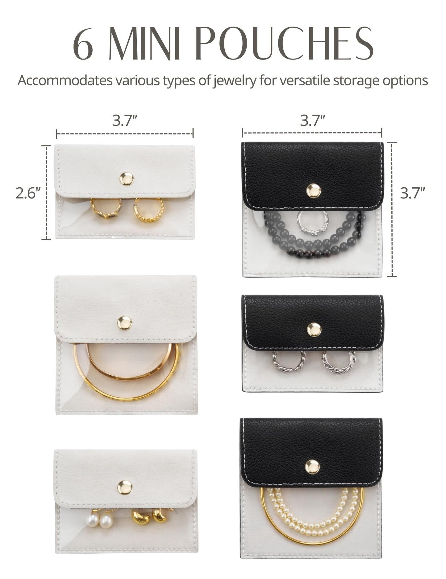 Popvibe Travel Jewelry Case Set, Black