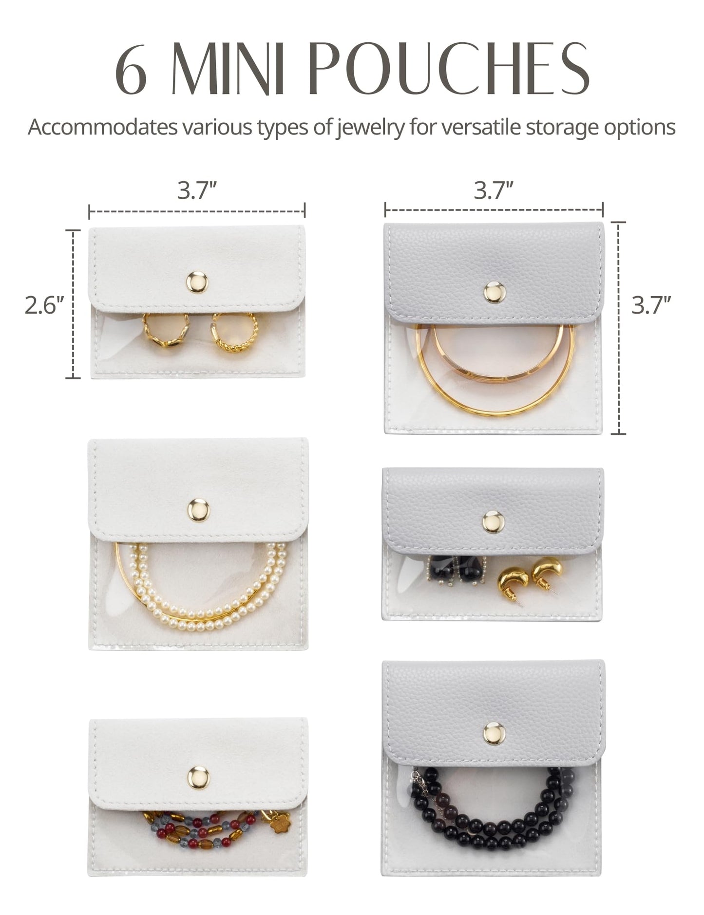 Popvibe Travel Jewelry Case Set, Blue Gray