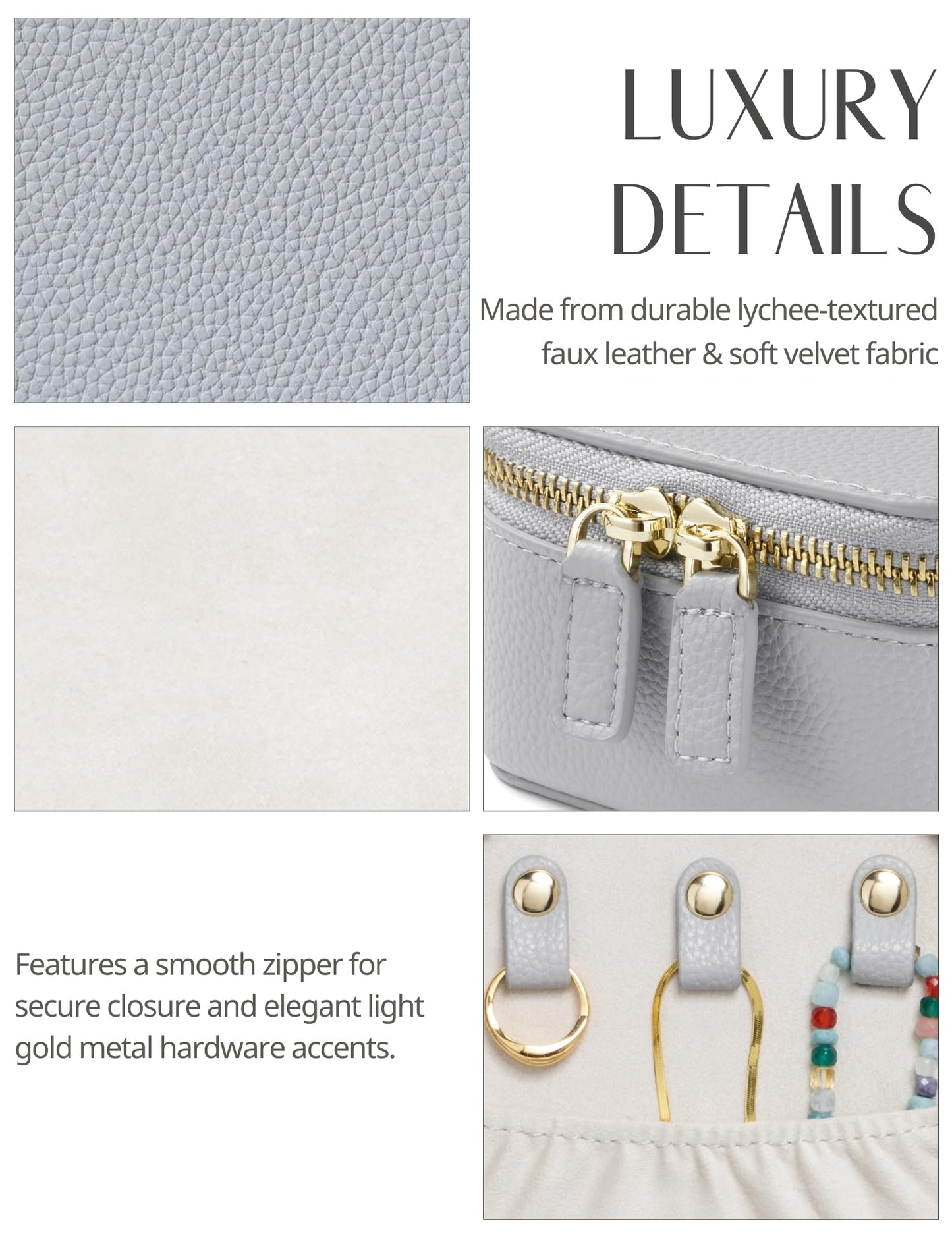 Popvibe Travel Jewelry Case Set, Blue Gray