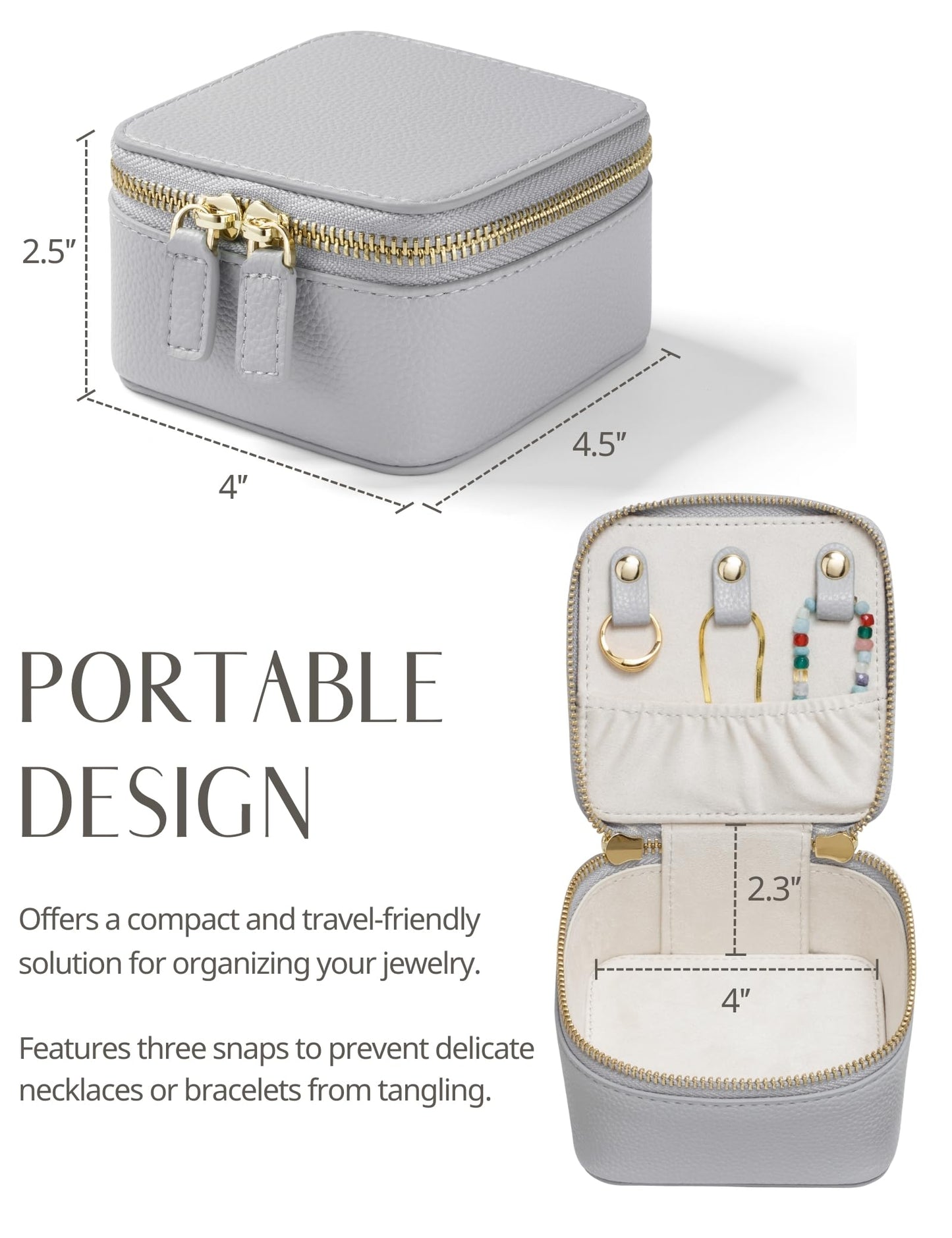 Popvibe Travel Jewelry Case Set, Blue Gray