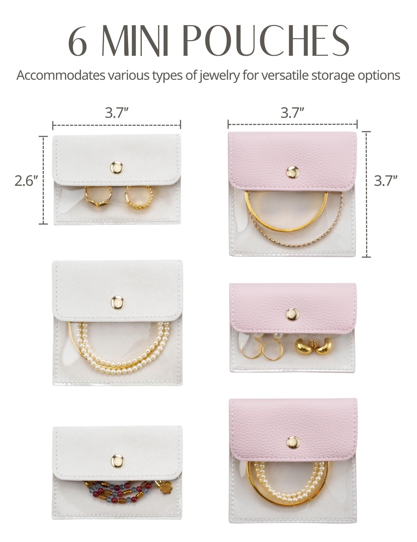 Popvibe Travel Jewelry Case Set, Pink