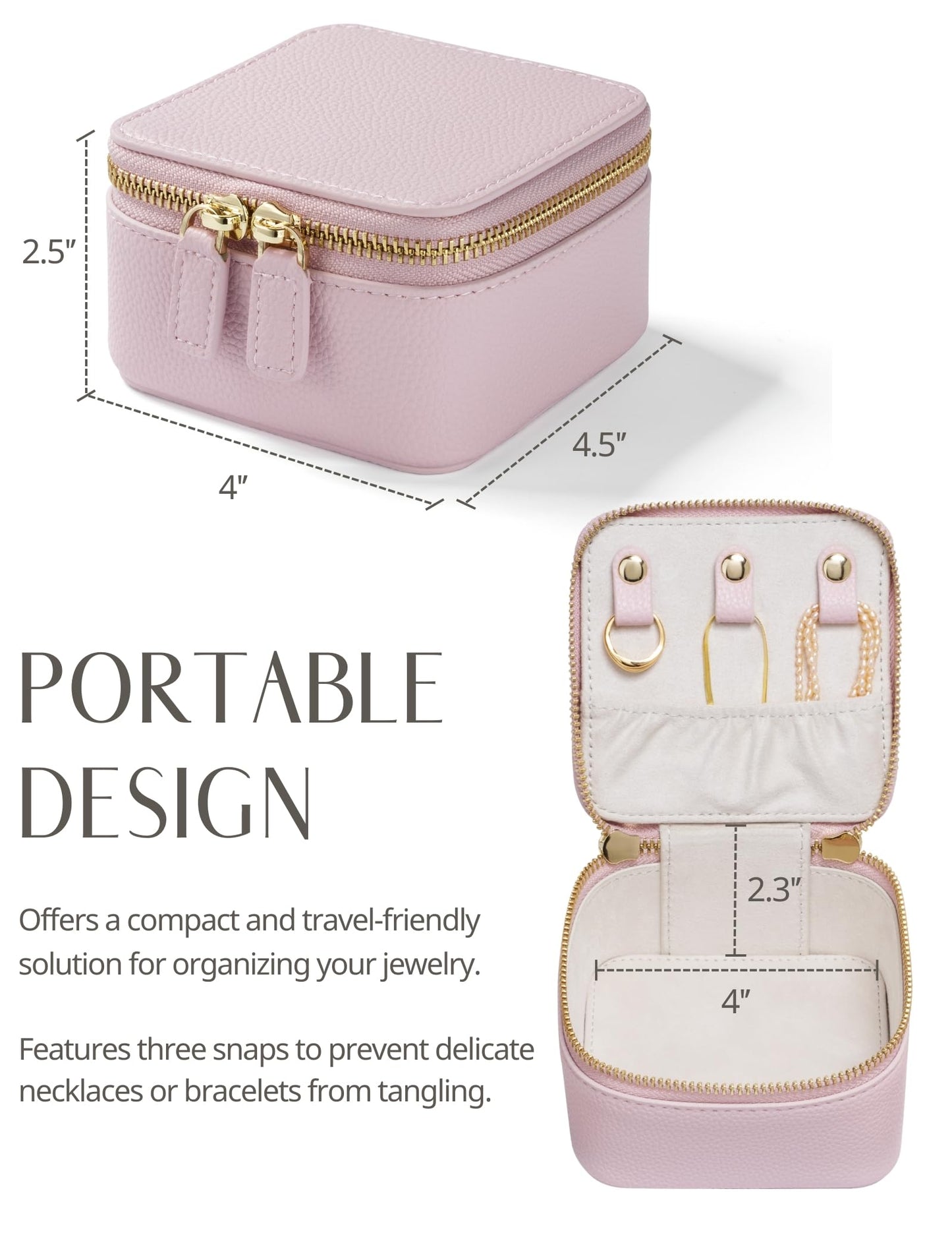 Popvibe Travel Jewelry Case Set, Pink